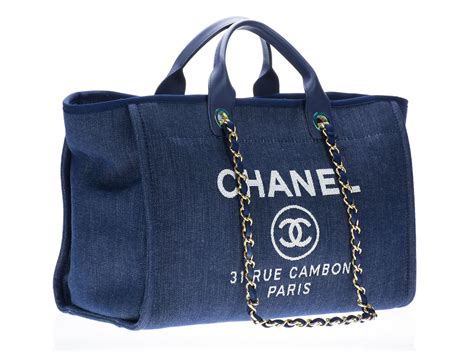 chanel blue canvas tote|authentic chanel tote bag.